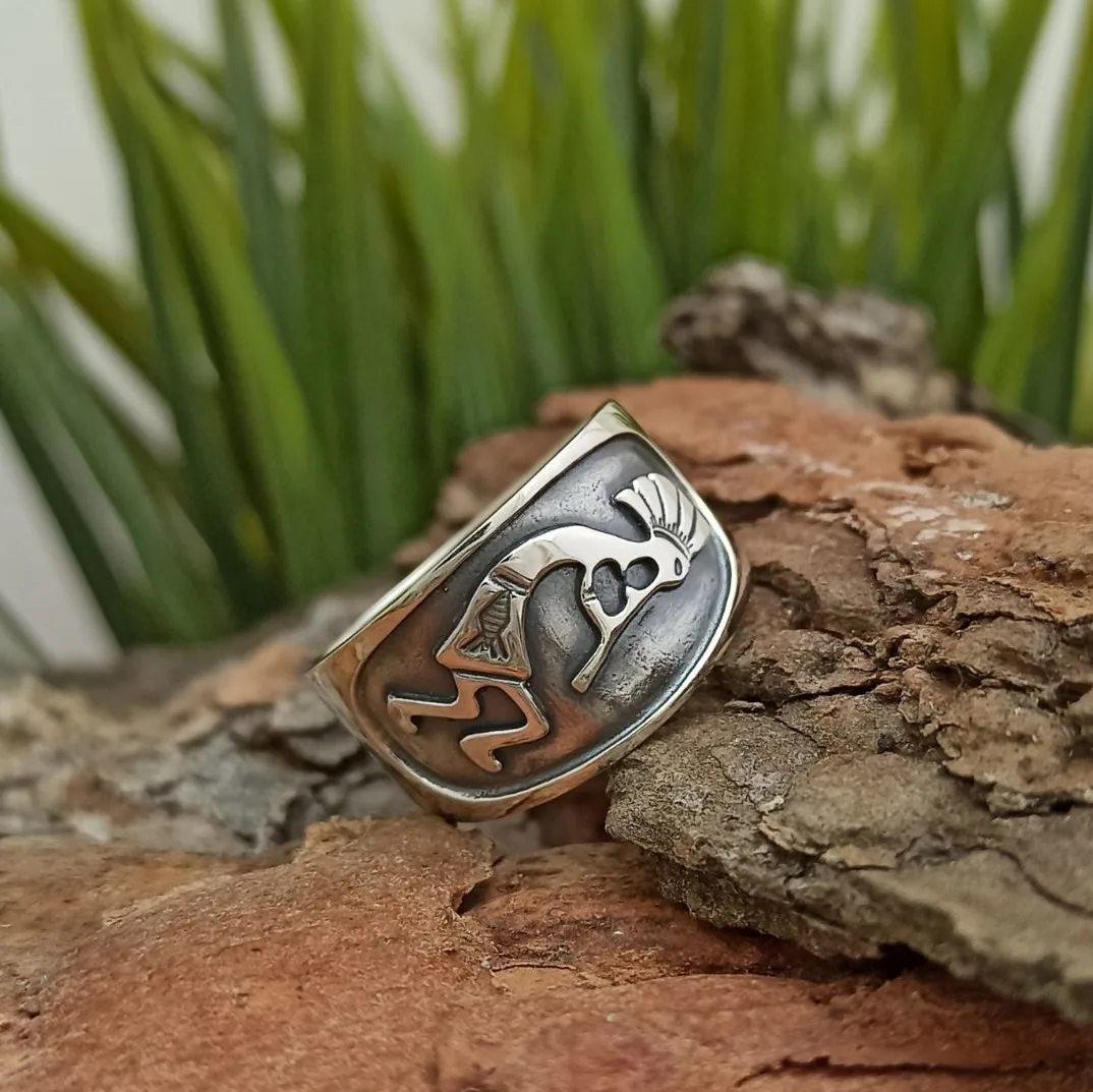 Inel de argint pentru bărbați „Kokopelli”