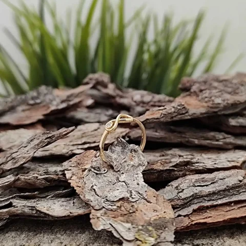 Inel de damă din aur „Infinity” cu zircon