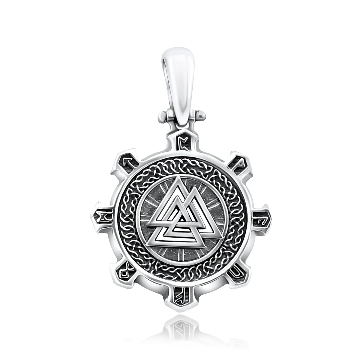 Medalion de argint pentru bărbați „Valknut”