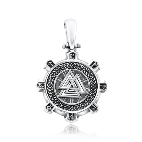 Medalion de argint pentru bărbați „Valknut”