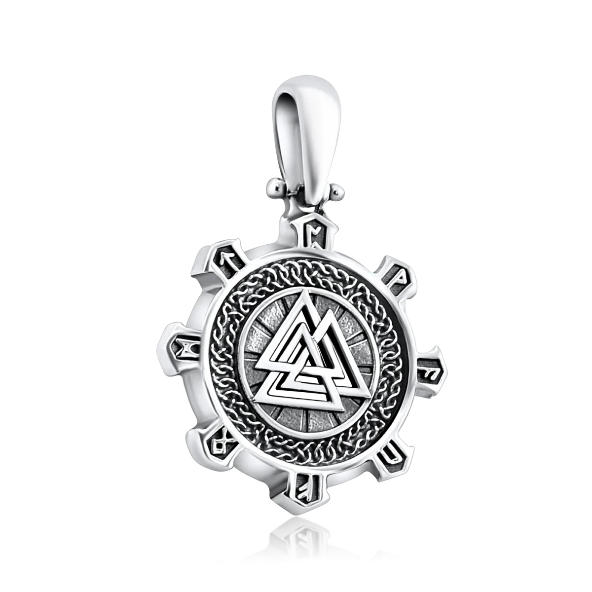 Medalion de argint pentru bărbați „Valknut”