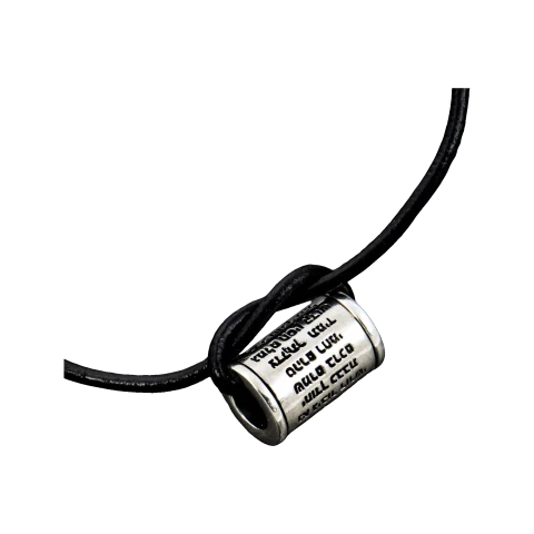 Rugăciune forgatható kabbala 925 ezüst medál vésett héber imával, elölnézet
